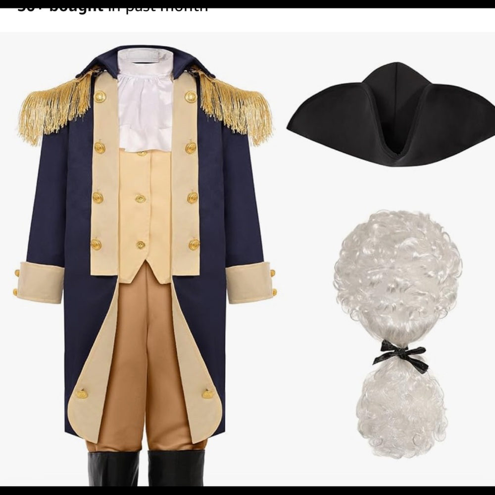 George Washington revolutionary war suit boys size xl